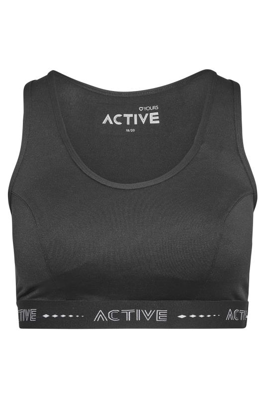 YOURS ACTIVE Plus Size Black Sports Bra | Yours Clothing  7