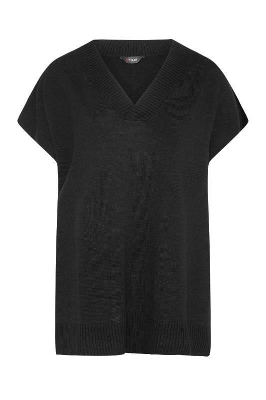 Plus Size Curve Black Knitted V-Neck Vest | Yours Clothing 6
