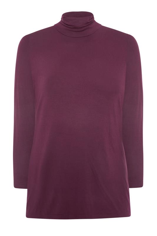 LIMITED COLLECTION Plus Size Berry Purple Turtle Neck Top | Yours Clothing 6