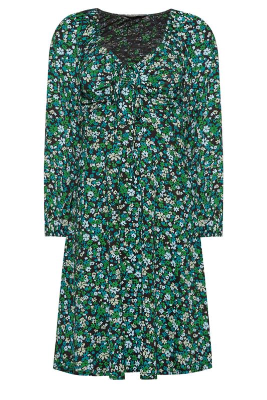 Petite Green Ditsy Print Tea Dress | PixieGirl 7