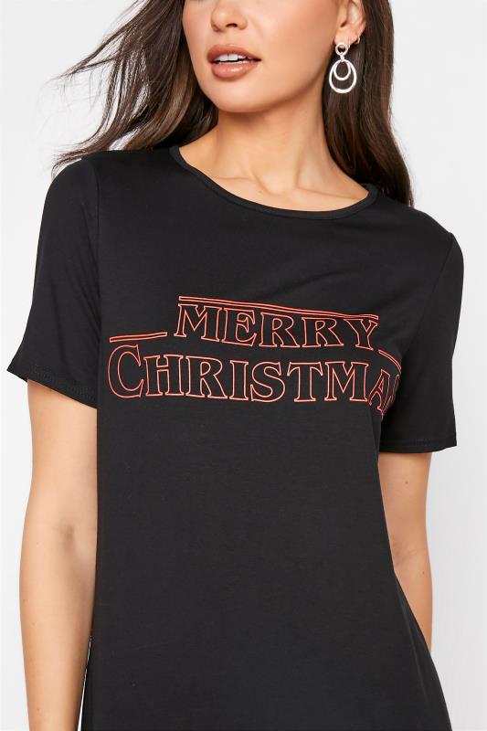 LTS Black 'Merry Christmas' Slogan T-Shirt_D.jpg