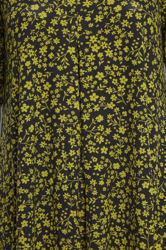 YOURS Plus Size Yellow Floral Print Pleat Front Top | Yours Clothing 6