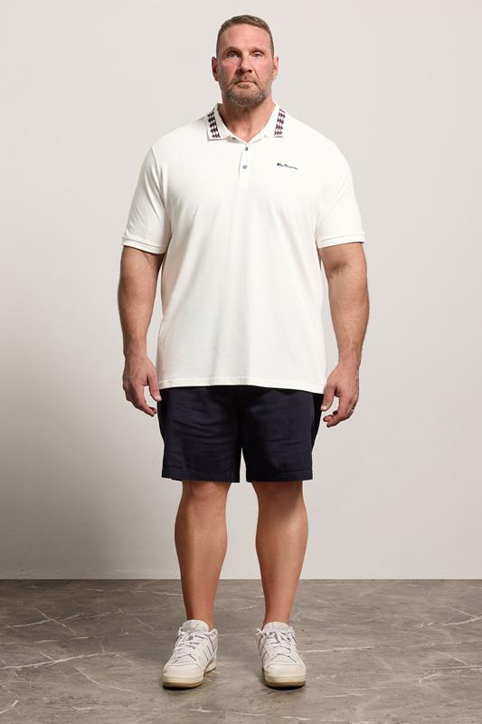 Ben Sherman Big & Tall White Pique Polo Shirt | BadRhino 1