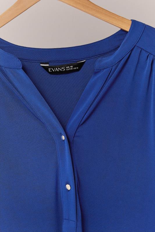 EVANS Plus Size Cobalt Blue Jersey Shirt | Evans 7