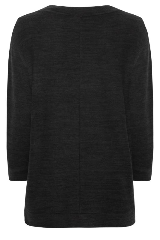 YOURS Plus Size Black Soft Touch Drawstring Sweatshirt | Yours Clothing 7