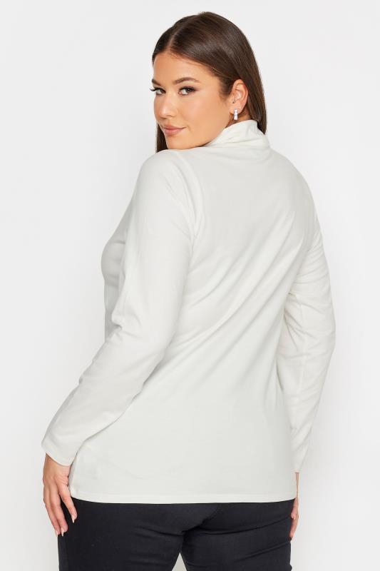 YOURS Plus Size 2 PACK Black & White Long Sleeve Turtle Neck Tops | Yours Clothing 5