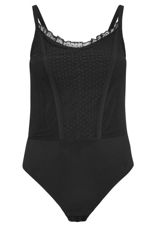LIMITED COLLECTION Plus Size Black Dobby Mesh Bodysuit | Yours Clothing 7