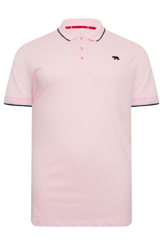 D555 Big & Tall Light Pink Logo Polo Shirt | BadRhino  3