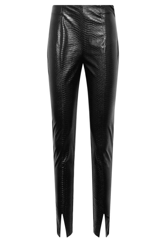 LTS Tall Black Croc Faux Leather Trousers | Long Tall Sally 2