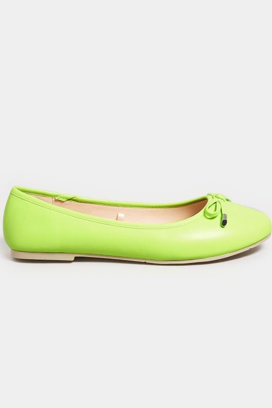Green Ballerina Pumps In Wide E Fit & Extra Wide EEE Fit | Yours Clothing 3