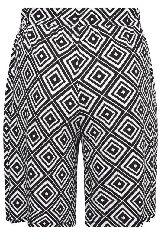 YOURS Curve Plus Size Black Geometric Print Shorts | Yours Clothing  6