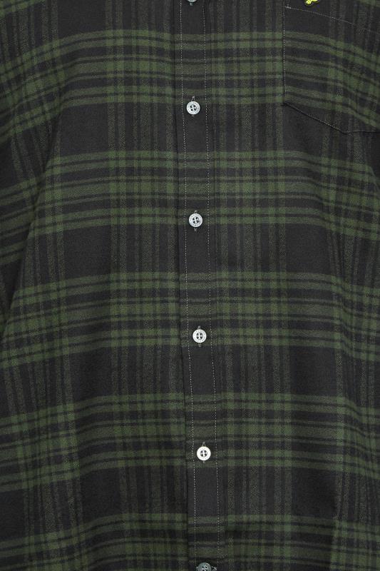 LYLE & SCOTT Big & Tall Khaki Green Check Flannel Shirt | BadRhino 4