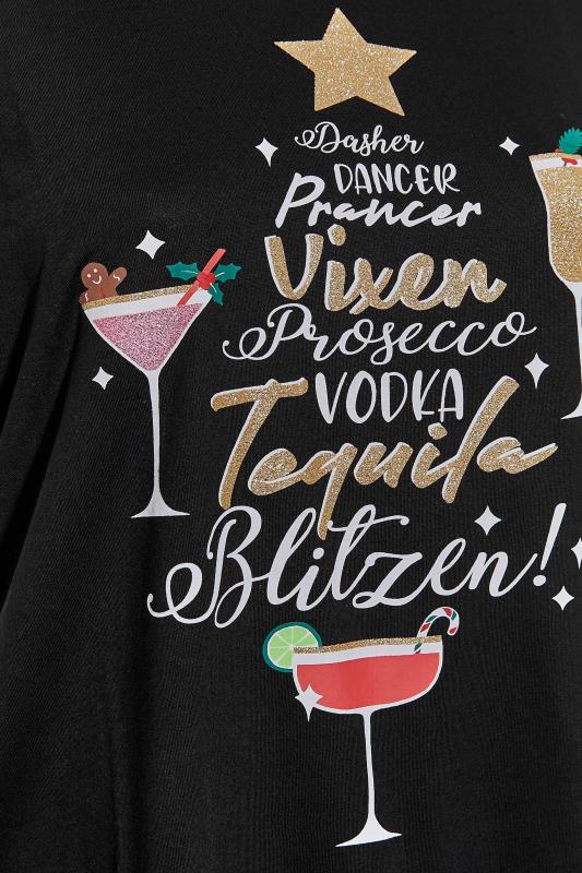 Curve Black 'Tequila, Blitzen!' Glitter Slogan Christmas T-Shirt | Yours Clothing 5