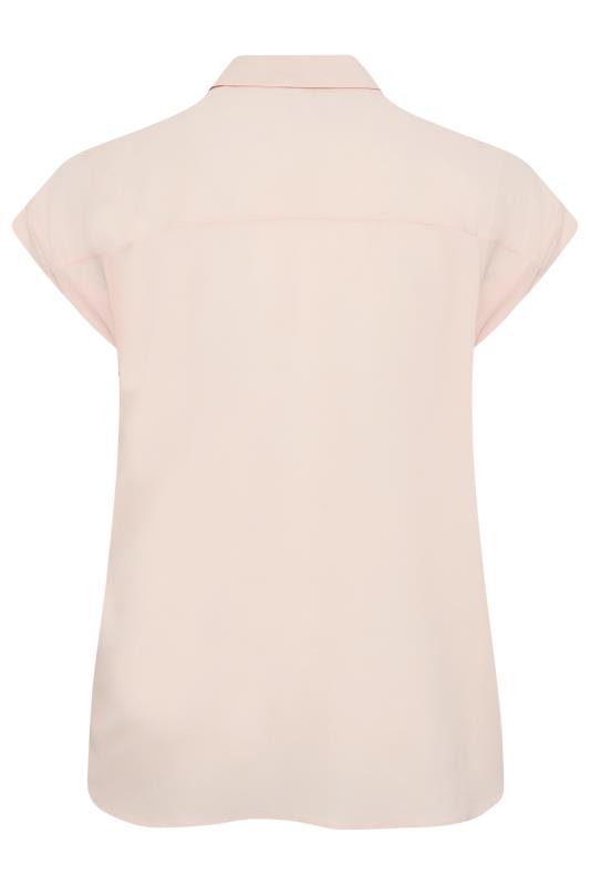 YOURS Curve Plus Size Light Pink Collared Shirt | Yours Clothing  7