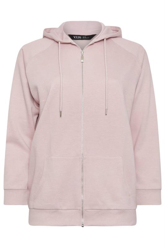 YOURS Plus Size Dusty Pink Zip Through Hoodie | Yours Clothing 6