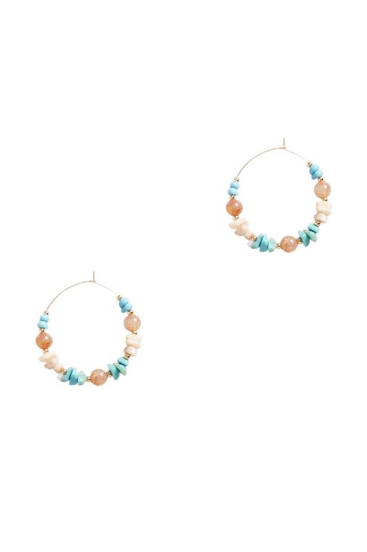 Gold Multi Stone Hoop Earrings | Yours Clothing 4