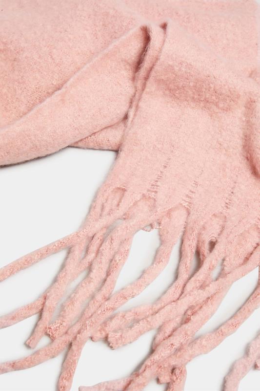 Blush Pink Super Soft Chunky Tassel Scarf | Yours Clothing 3