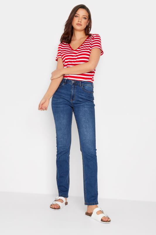 LTS Tall Women's Red Stripe V-Neck T-Shirt | Long Tall Sally 2