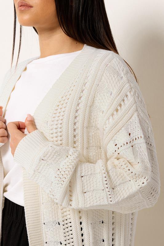 M&Co Petite Cream Crochet Knitted Cardigan | M&Co  4