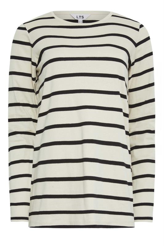 LTS Tall Womens Natural Brown & Black Stripe Long Sleeve Cotton T-Shirt | Long Tall Sally  5