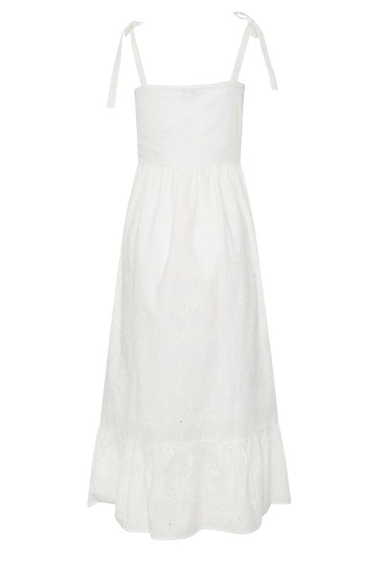 LTS Tall White Floral Broderie Anglaise Cotton Sundress | Long Tall Sally 7