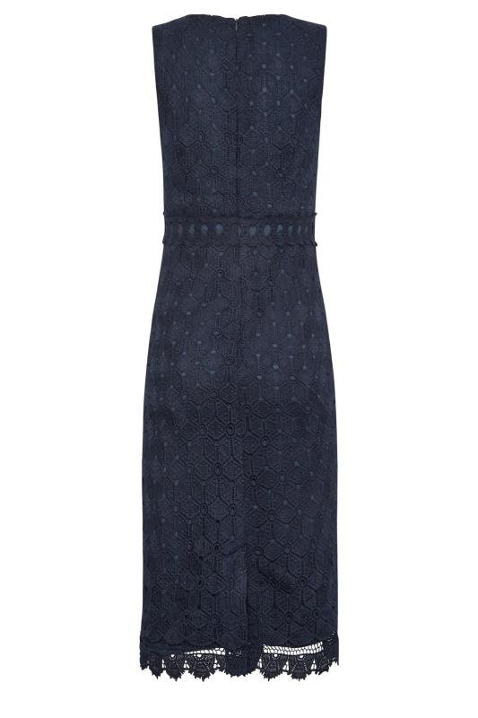 LTS Tall Women's Navy Blue Lace V-Neck Midi Dress | Long Tall Sally 7