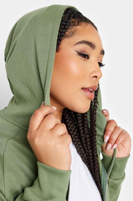 YOURS Plus Size Khaki Green Zip Through Hoodie | Yours Clothing 6