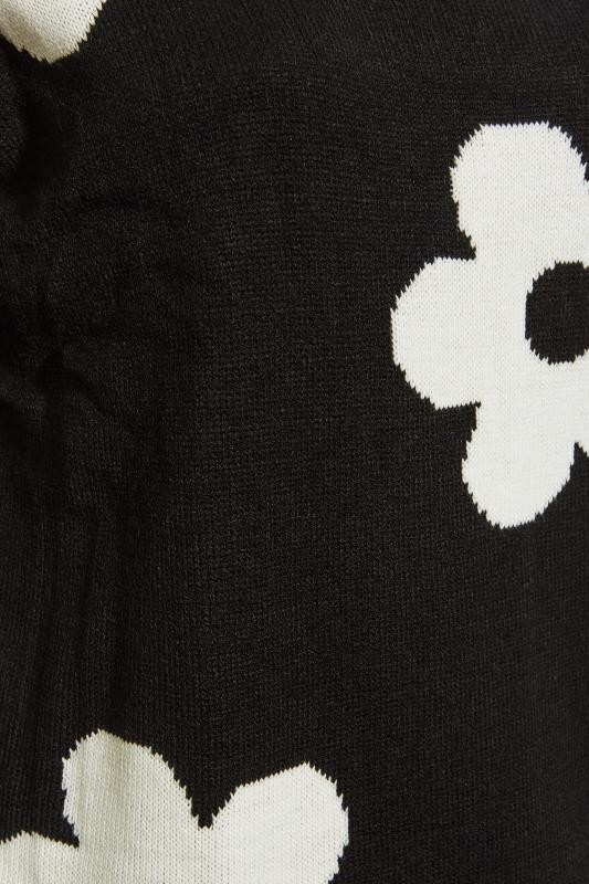 Curve Black Flower Jacquard Knitted Jumper 4