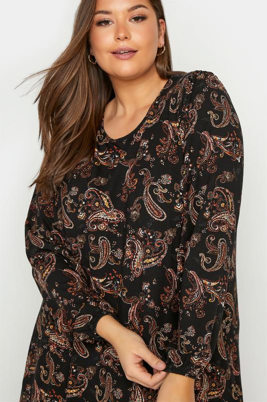 LIMITED COLLECTON Curve Black Paisley Print Swing Tunic Top_D.jpg