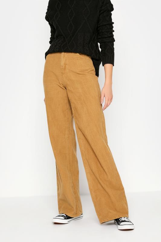 LTS Tall Camel Brown Wide Leg Cord Trousers 2