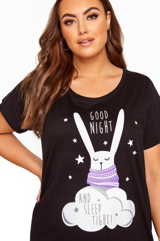 Black Bunny Rabbit Nightdress | Yours 