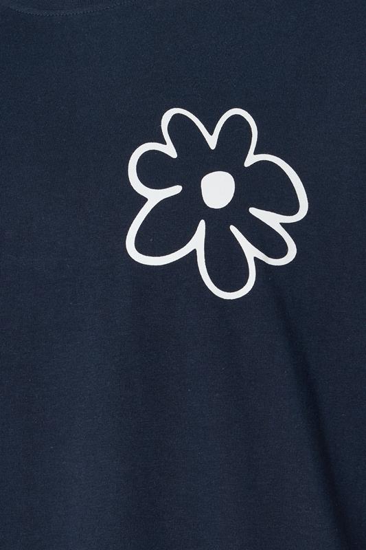 BadRhino Big & Tall Navy Blue Flower Graphic T-Shirt | BadRhino 10