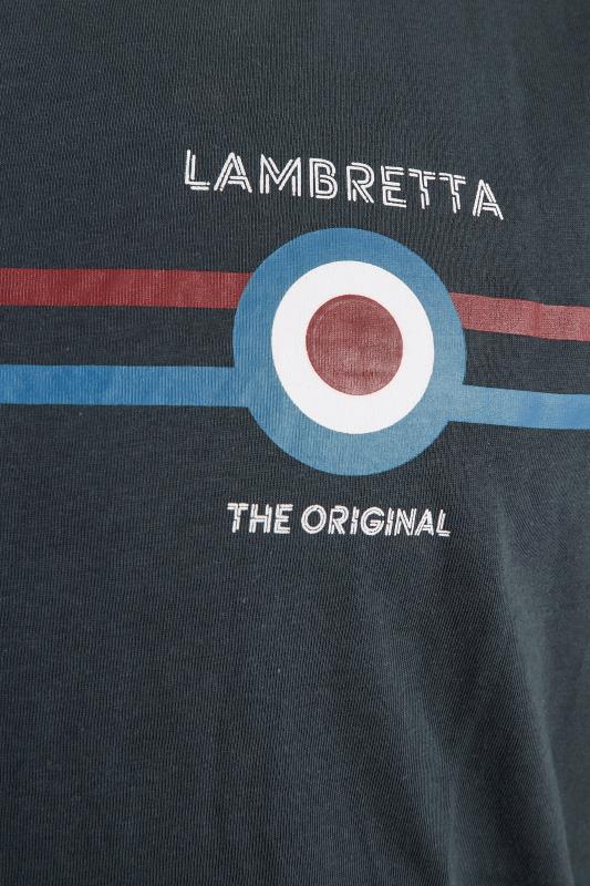 LAMBRETTA Big & Tall Grey Classic Stripe T-Shirt 2