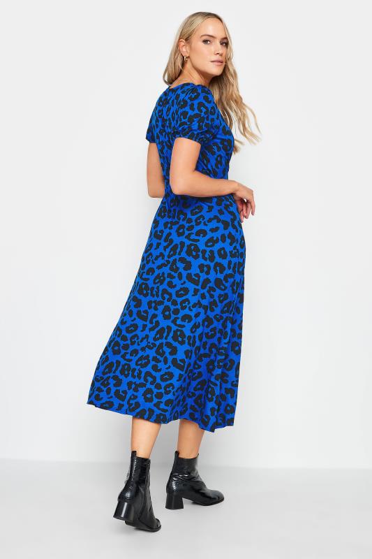 LTS Women's Tall Blue Animal Print Midi Tea Dress | Long Tall Sally 3