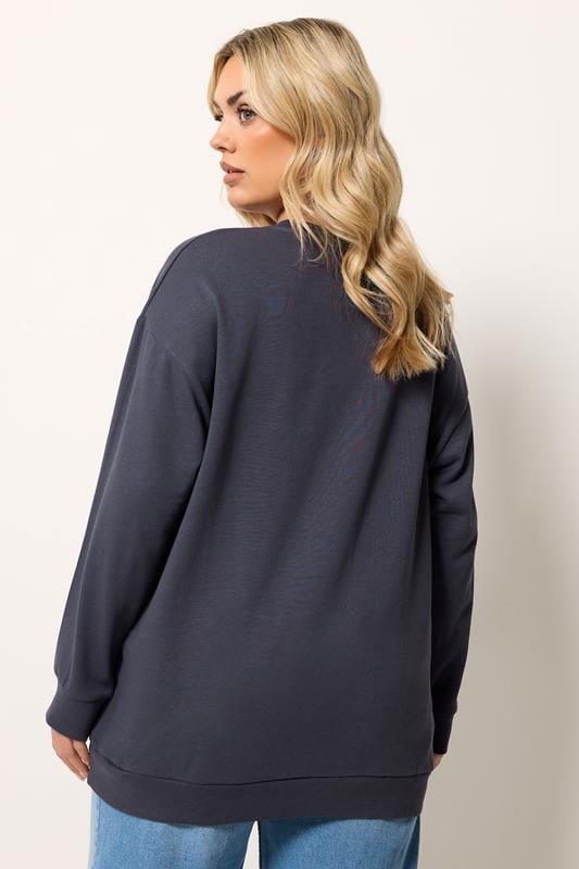 YOURS Curve Grey Celestial Graphic Print Sweatshirt | Yours Clothing  2