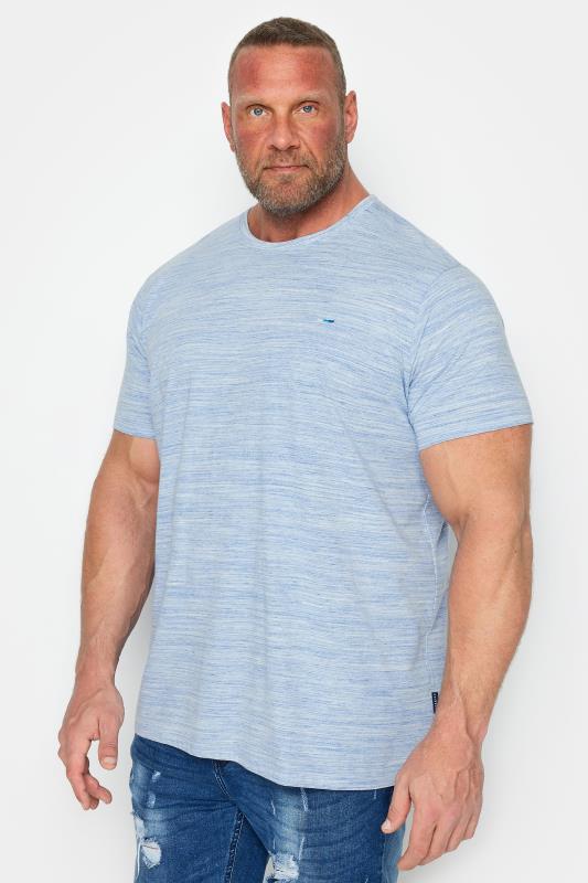 BadRhino Big & Tall Blue Injected Slub Jersey T-Shirt | BadRhino 1