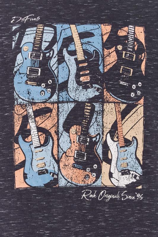 D555 Big & Tall Navy Blue Guitar Printed T-Shirt | BadRhino 2