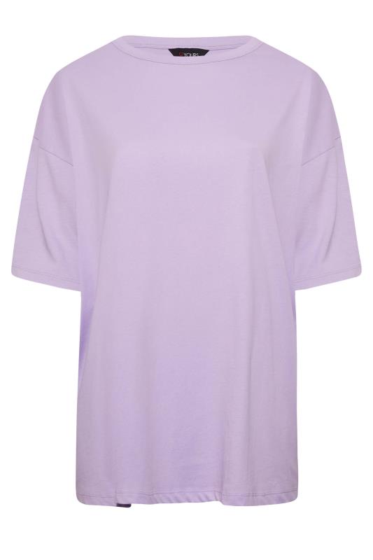 Plus Size Lilac Purple Oversized Boxy T-Shirt | Yours Clothing 6