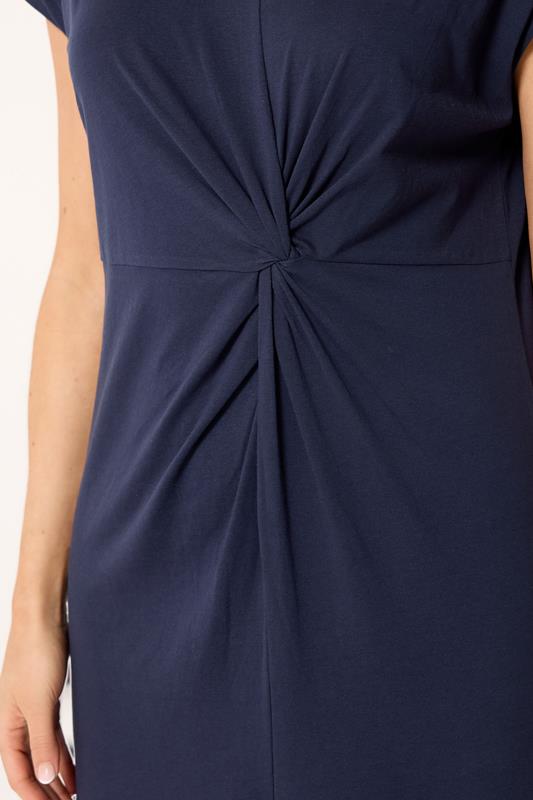 LTS Tall Women's Navy Blue Twist Cotton Midi Dress | Long Tall Sally 4