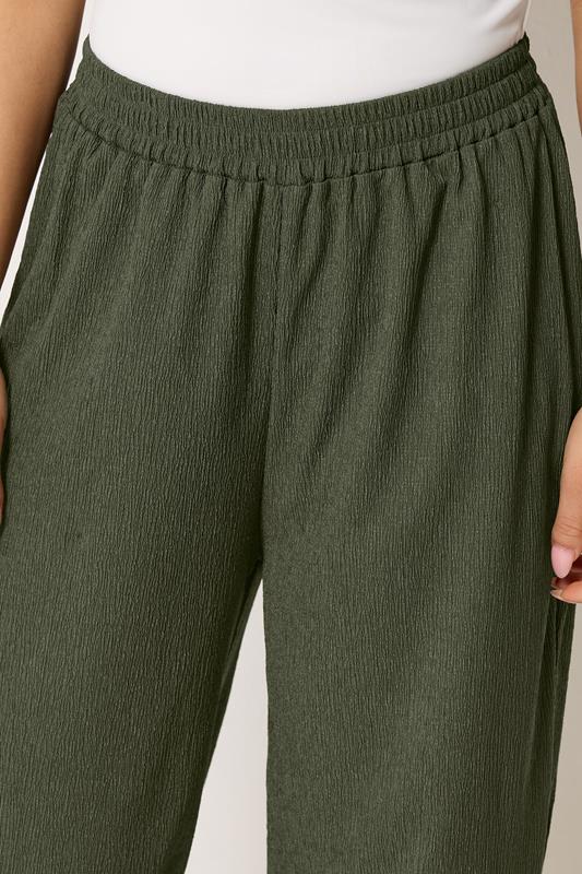 M&Co Petite Khaki Green Balloon Trousers | M&Co 4