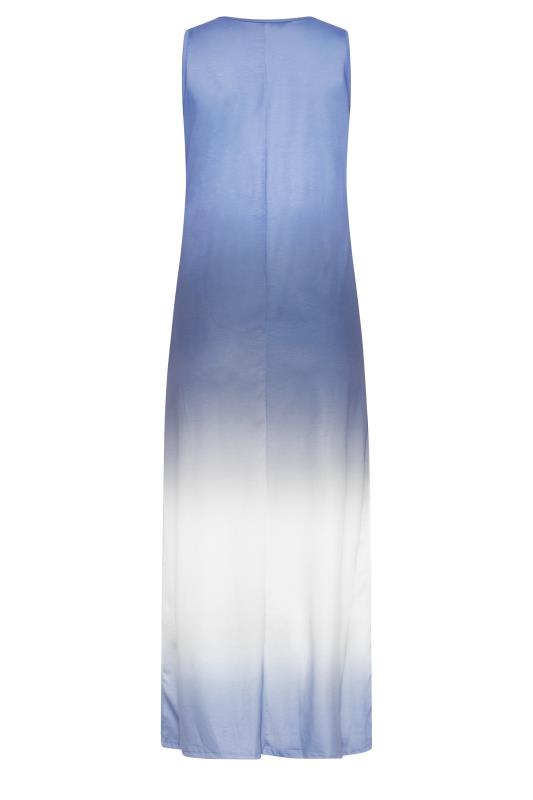 LTS Tall Blue Ombre Print Sleeveless Smock Dress 7