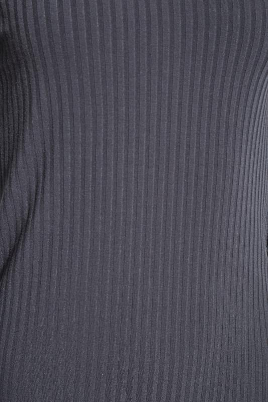 LTS Tall Grey Ribbed Roll Neck Top 5