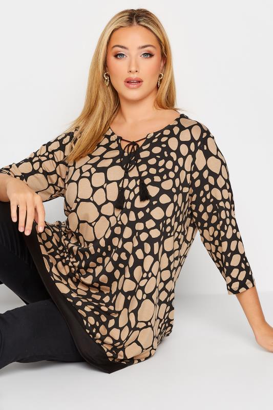 Plus Size Black & Brown Animal Print Tunic Top | Yours Clothing 4