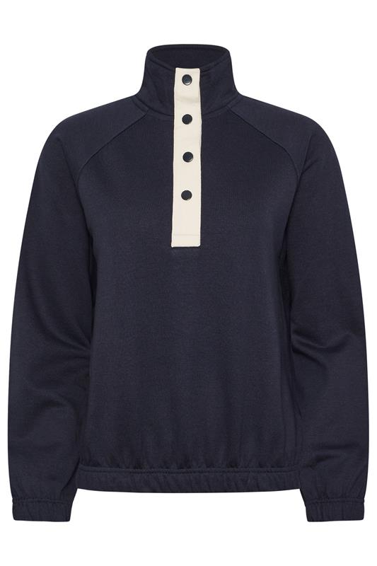 PixieGirl Petite Women's Navy Blue Funnel Neck Sweatshirt | PixieGirl 5