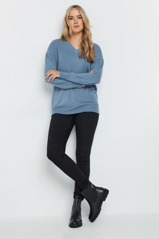 LTS Tall Blue Long Sleeve V-Neck Jumper | Long Tall Sally 2