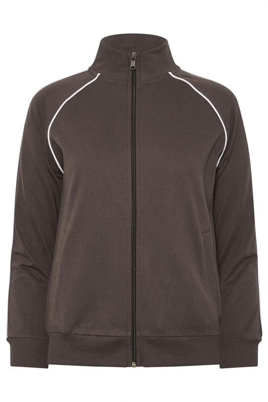 PixieGirl Petite Women's Chocolate Brown Contrast Zip Jacket | PixieGirl 5