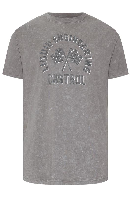 BadRhino Big & Tall Grey Acid Wash 'Castrol' Bike Graphic T-Shirt | BadRhino 5
