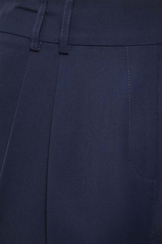 YOURS Plus Size Navy Blue Double Belted Tapered Trousers | Yours Clothing 3