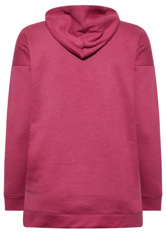 Plus Size Pink Overhead Hoodie | Yours Clothing 7