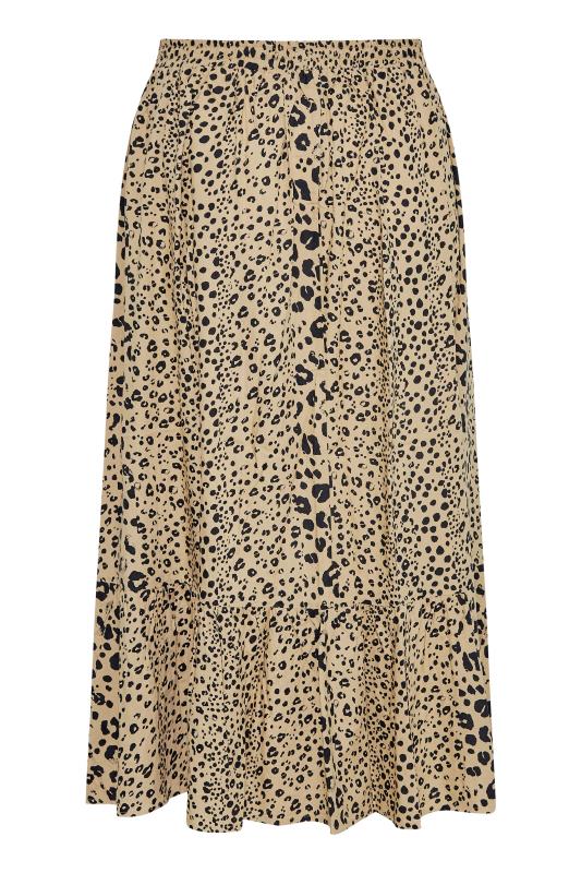 Plus Size Brown Animal Print Button Maxi Skirt | Yours Clothing 5